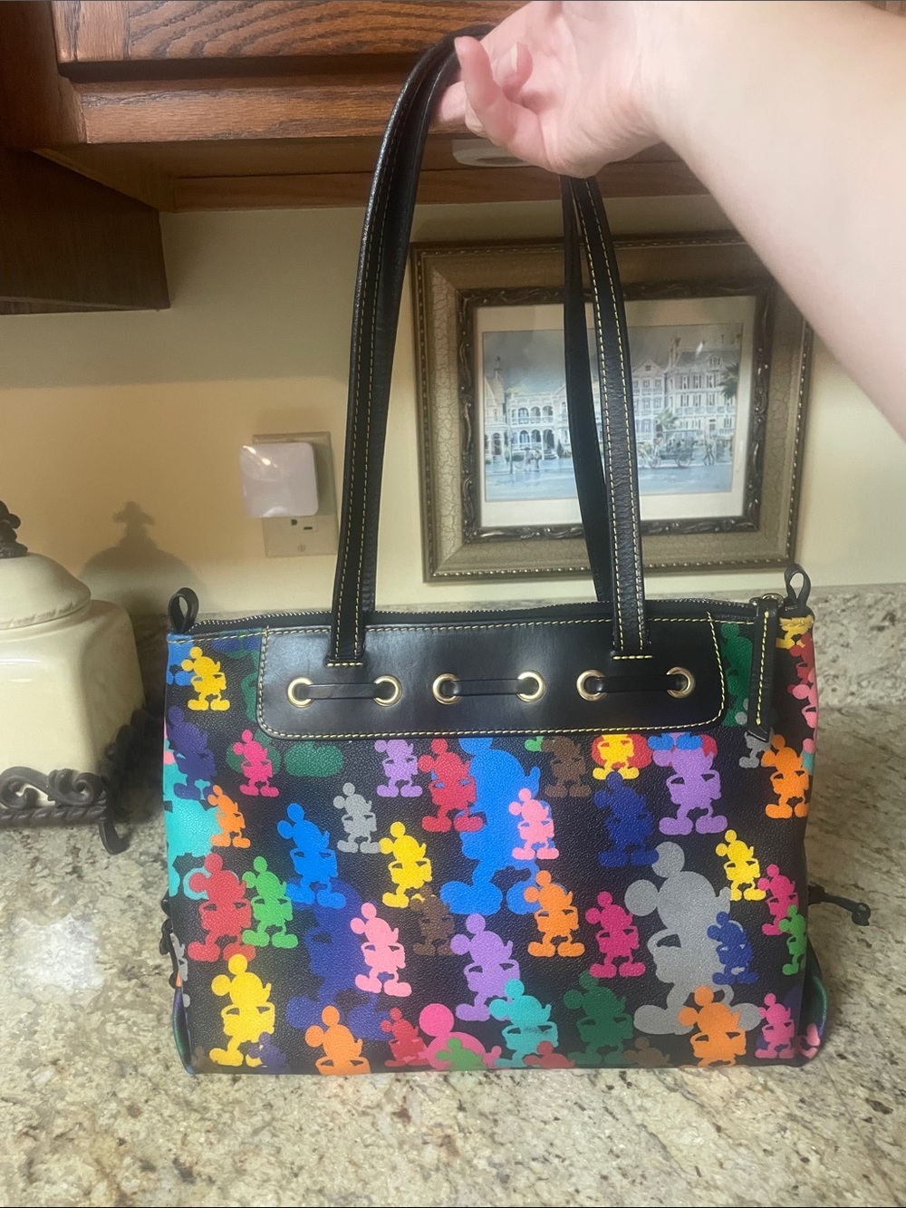 Dooney & Bourke Colorful Mickey Silhouettes Tote - Picture 2 of 6